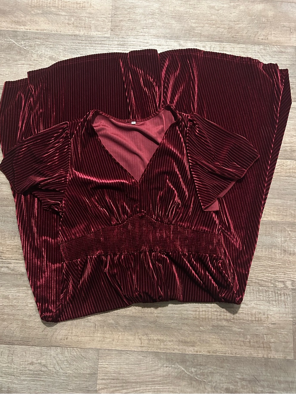 Burgundy velvet dress with vertical ribbed texture #velvet #formal